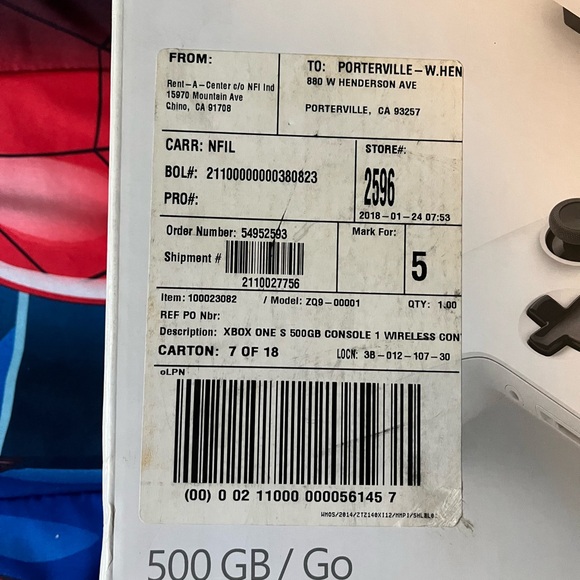 Microsoft Xbox One S Console - White - Picture 1 of 7